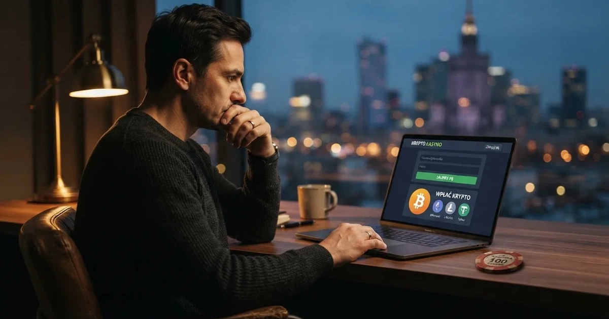 Ekran logowania do konta kasyna online z widoczną opcją wyboru kryptowaluty Binance Coin (BNB) jako metody płatności.